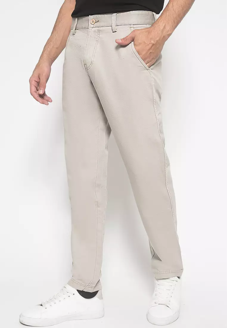 LGS - Celana Panjang Chinos Casual Pria Warna Cream Terang - CCT.500.037.005.C