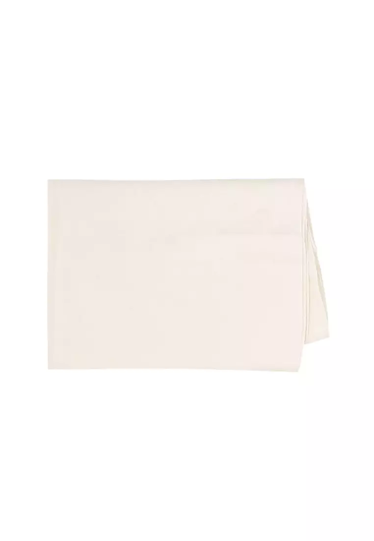 GG Logo Wool Silk Scarf in White 165904 3G646