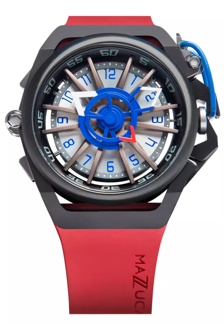 MAZZUCATO RIM SPORT 07-RD7685 - Reversible Automatic Watch - Red Rubber Strap