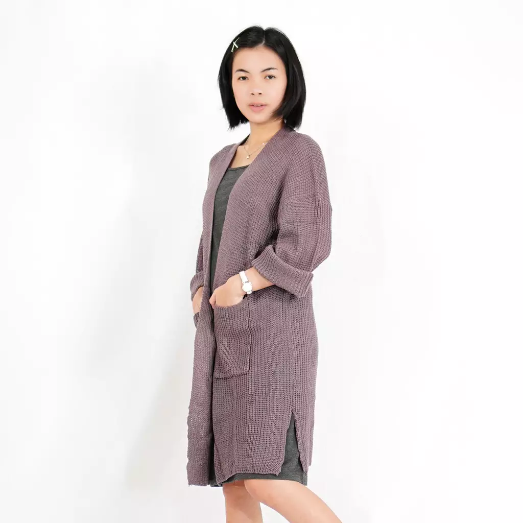 OKECHUKU Lavela Long Kardigan Oversize Wanita Knit Cardigan Big Size