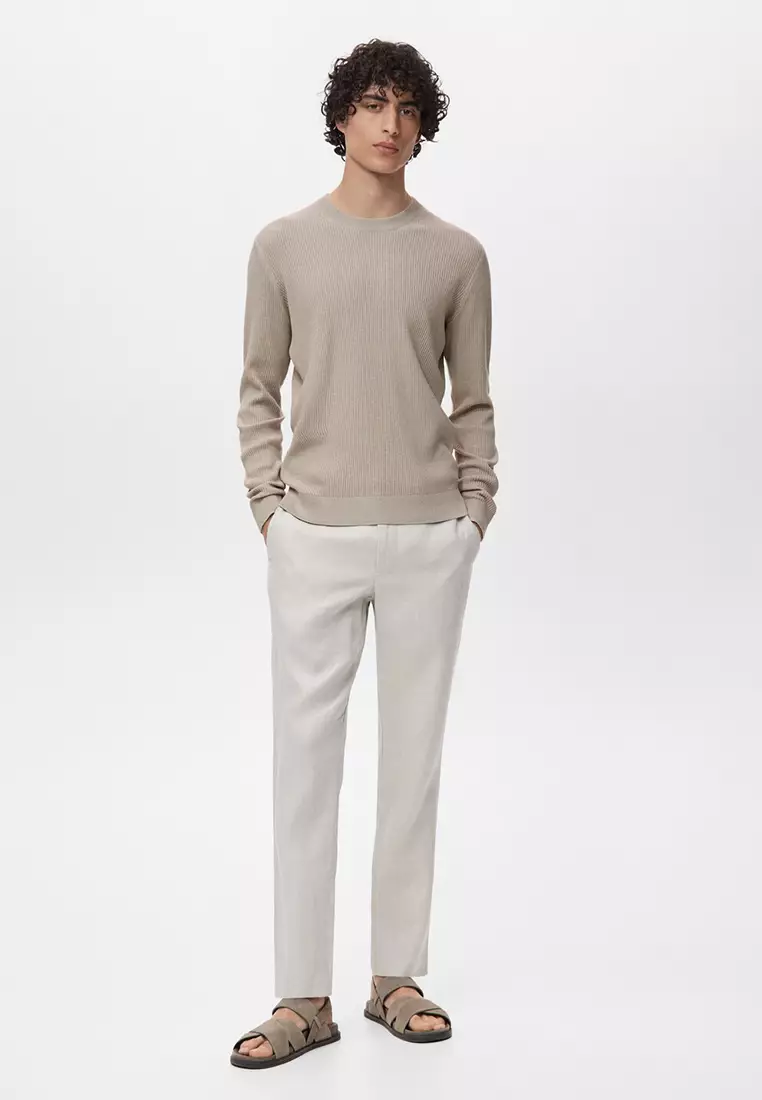 Fine Rib-Knit Cotton Sweater