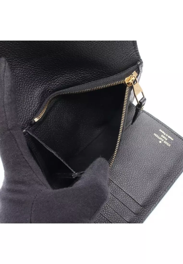 Pre-Loved Louis Vuitton Portefeuille Curieuse compact Monogram Empreinte Noir trifold wallet leather black