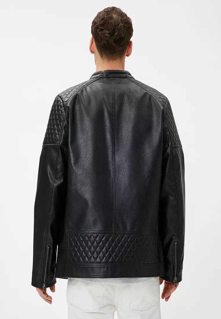 Leather-Look Biker Jacket