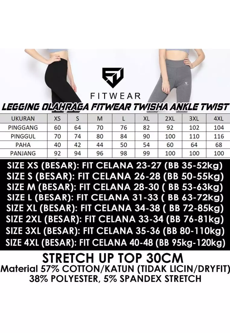 Fitwear - Legging Olahraga Wanita TWISHA ANKLE TWIST - GREY