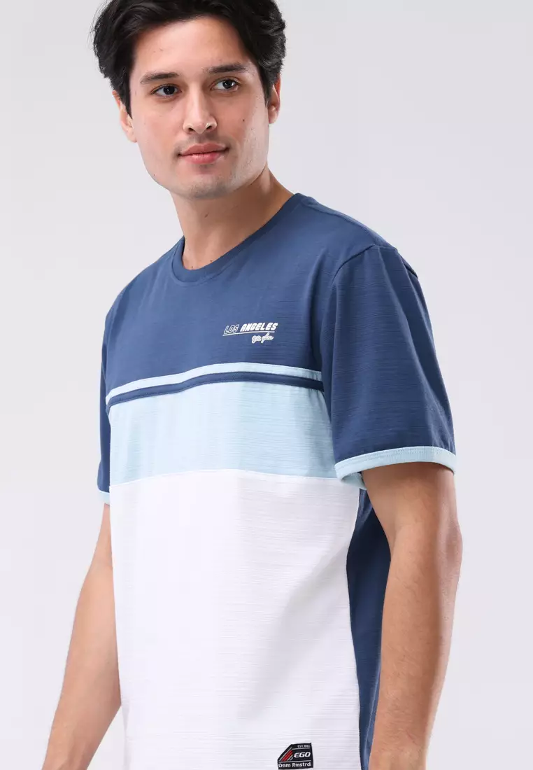 Round Neck Streaky Short Sleeves