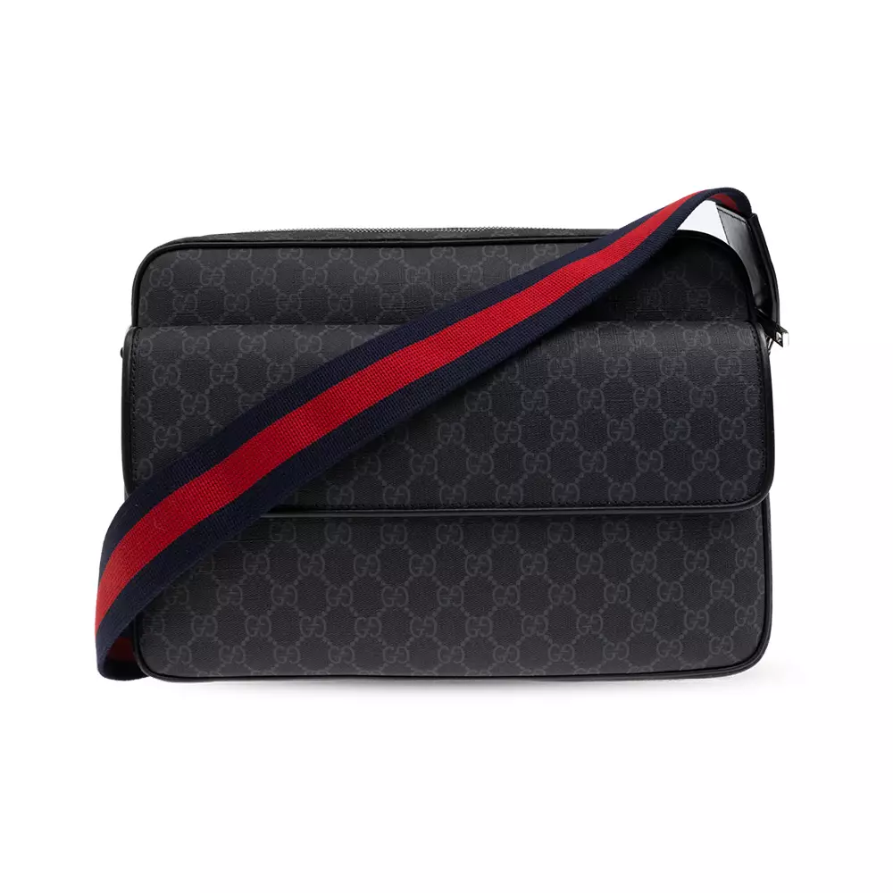 Jual Gucci GG Supreme Canvas Messenger Bag Grey Black Original