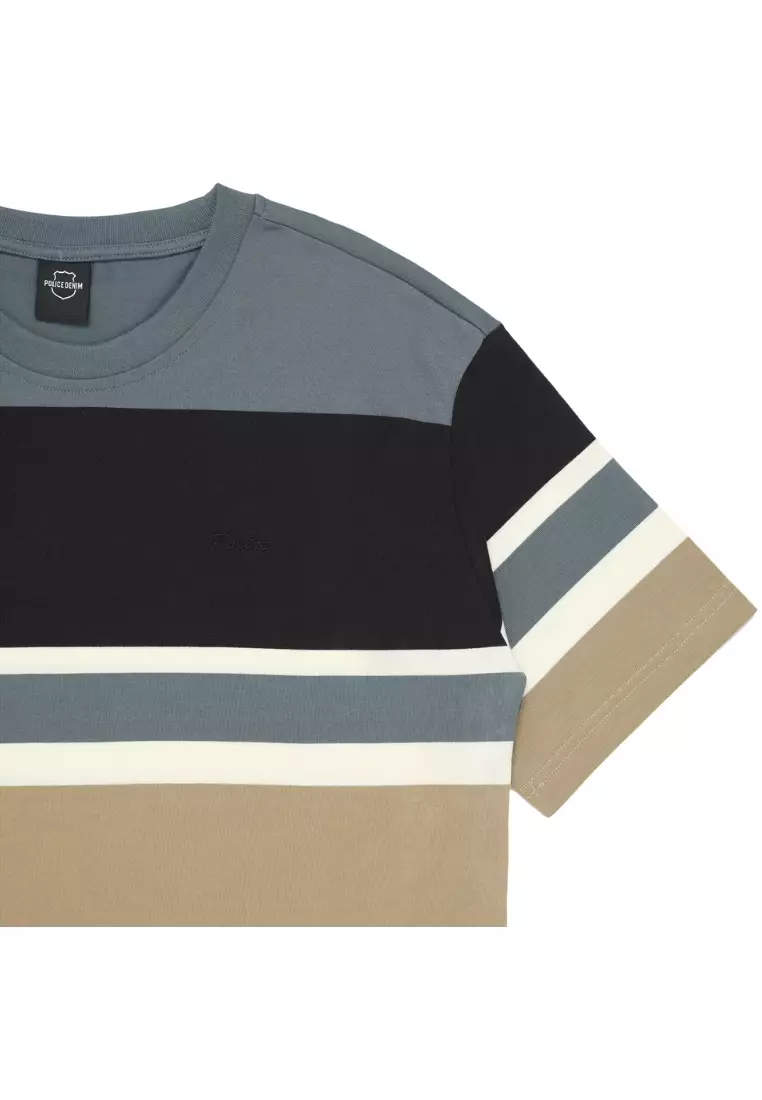 POLICE T-Shirt Salur Bordir Cotton Premium Pria