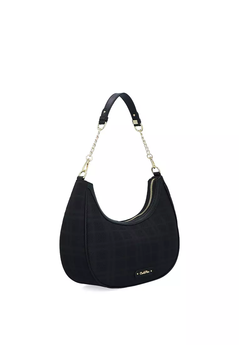 CR Brushed Plaid 2-Way Crossbody - Black