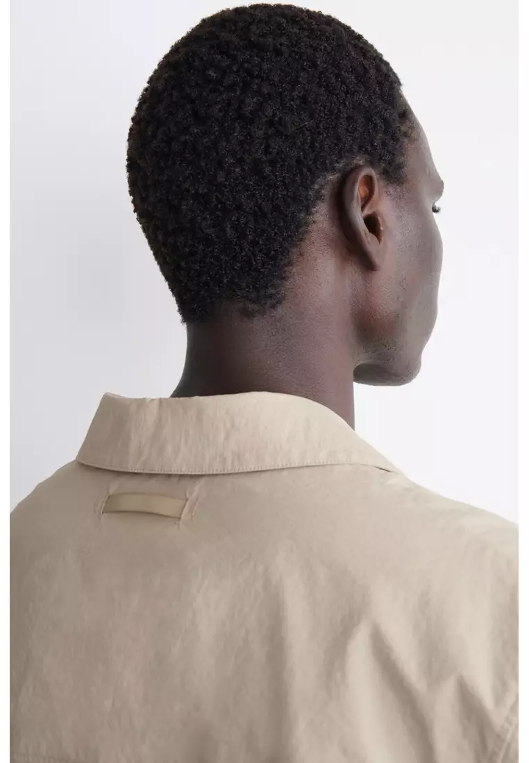 TAILORED OPEN-COLLAR NYLON SHIRT