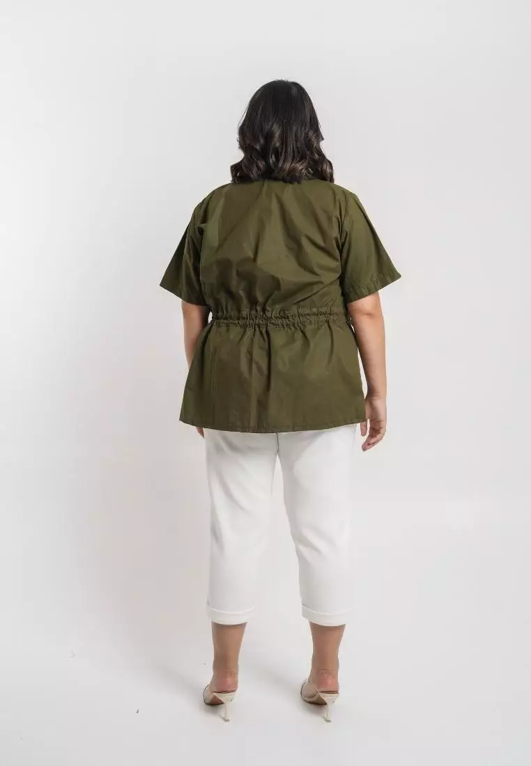 Utility Plus Size Khaki Blazer Jual Xtramiles Plus Size Outer Top