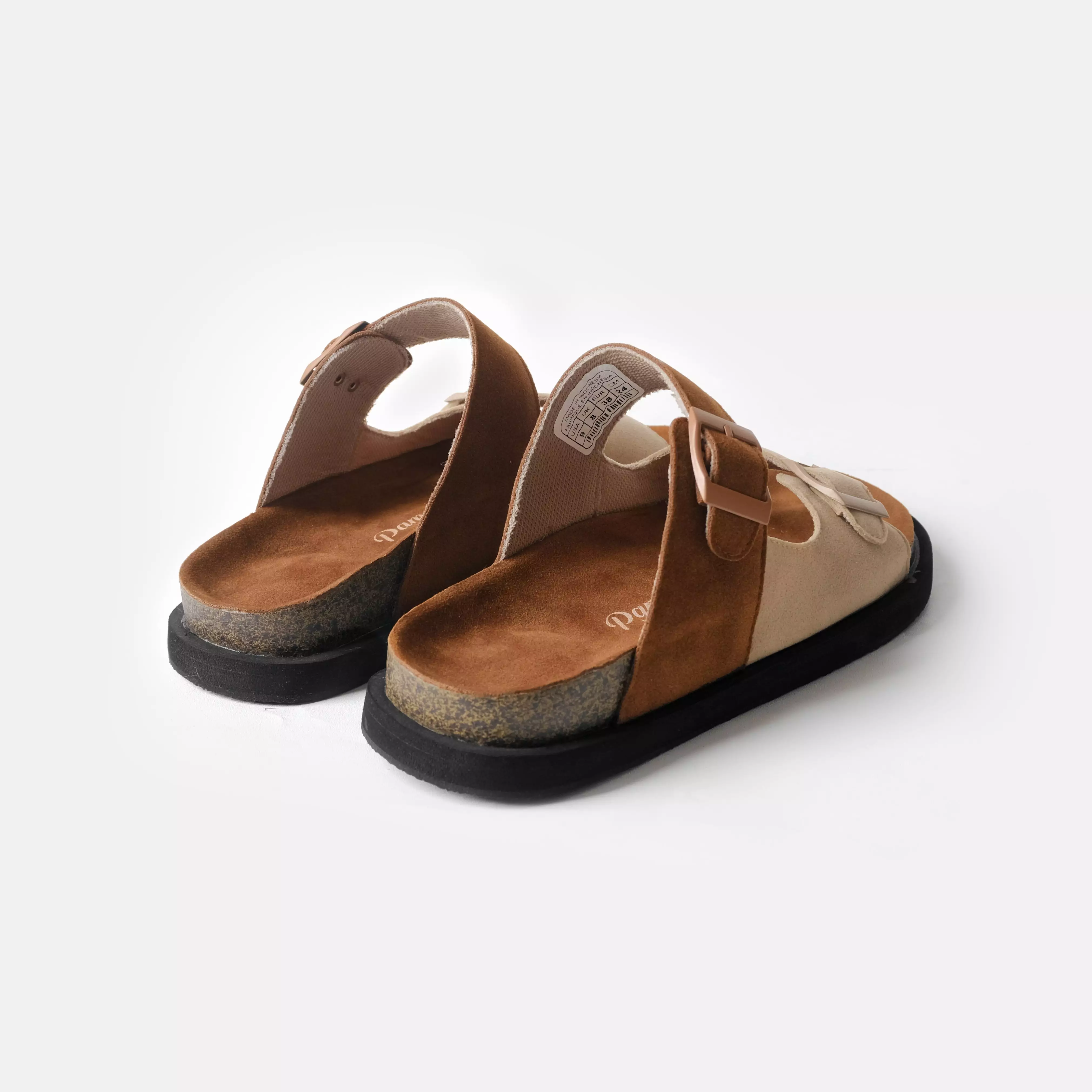 Pamole - Sandal Wanita Kekinian Sendal Wanita Sandal Flat Wanita - Izara Series - Coklat Cream