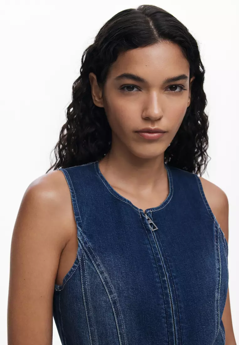 Denim combined dress