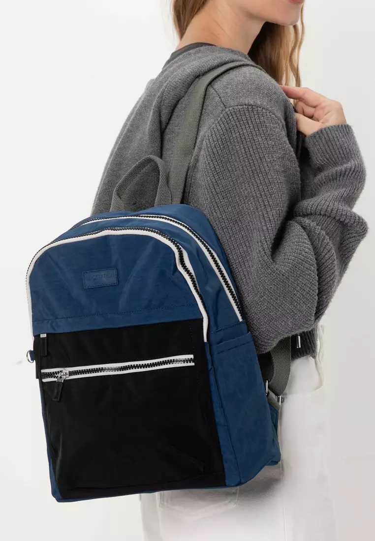 Colour Block Nylon Small Backpack