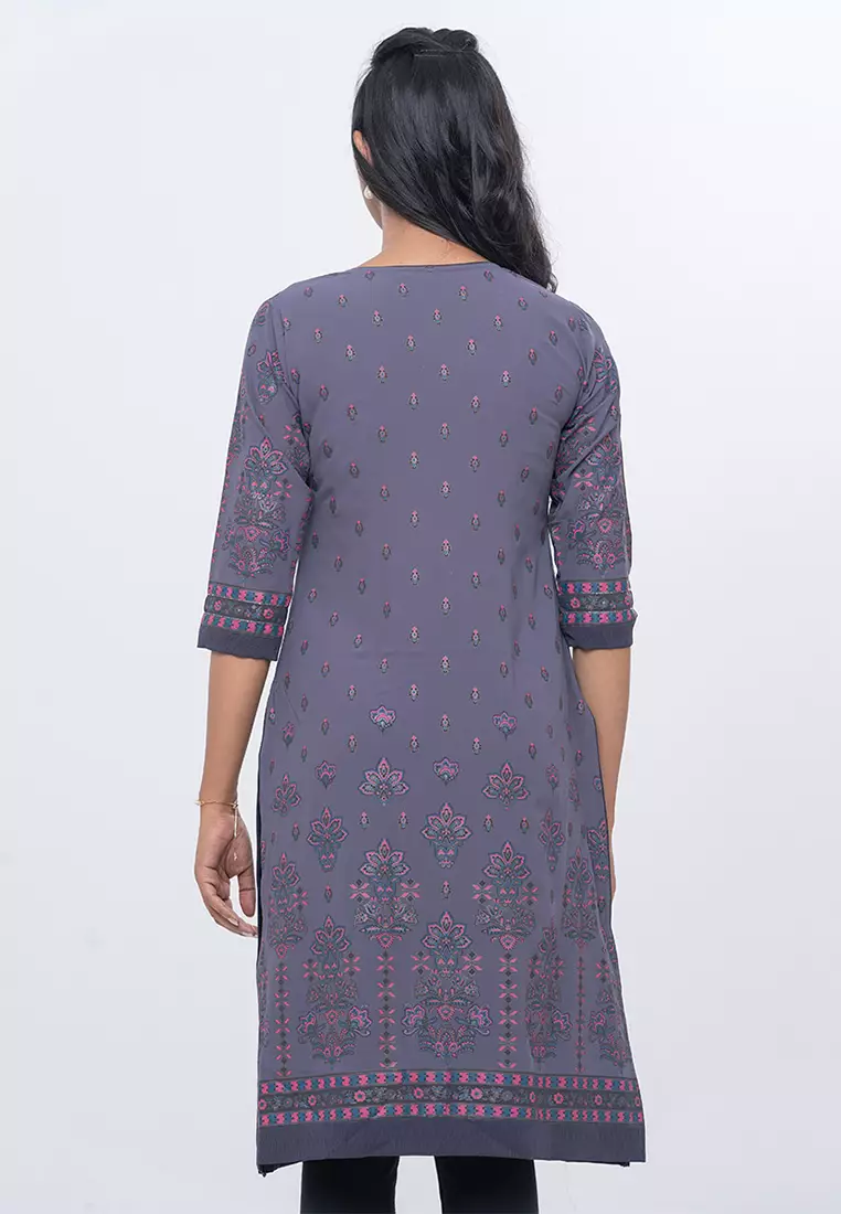 Le Reve Printed Straight Cut Kameez