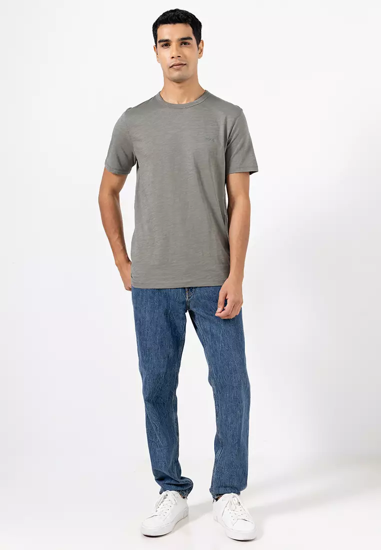 Logo Slub Cotton T-Shirt - BOSS Orange