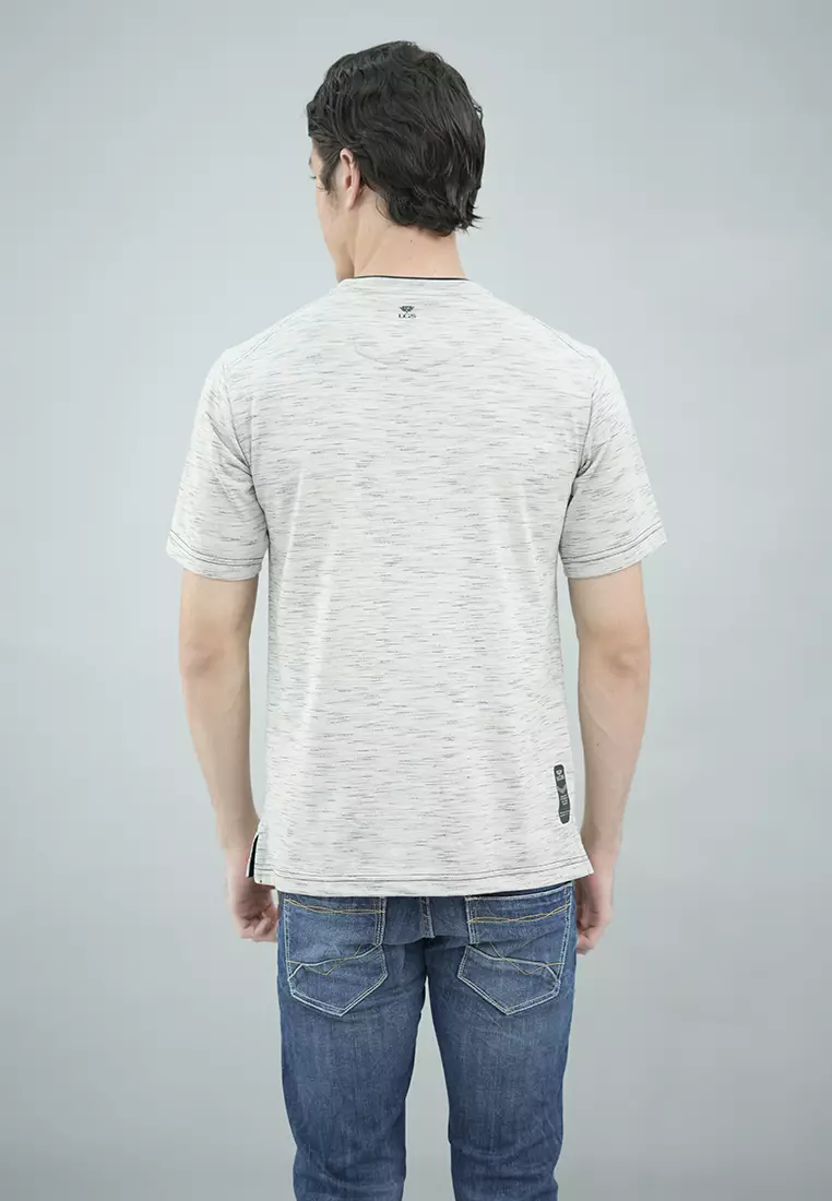 LGS - Kaos Casual Pria Lengan Pendek Motif Sablon Regular Fit - CTS.223.S3221.01.C