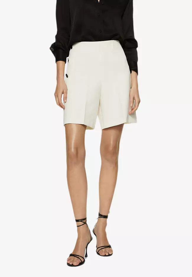 Buttoned High-Waist Bermudas