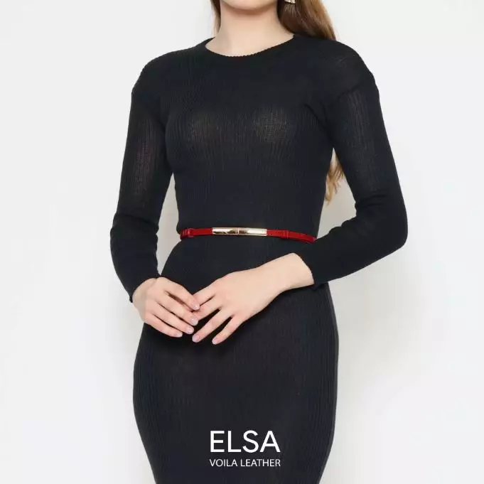 VOILA LEATHER Ikat Pinggang Wanita Kulit Asli Genuine Leather Women Belt ELSA RED