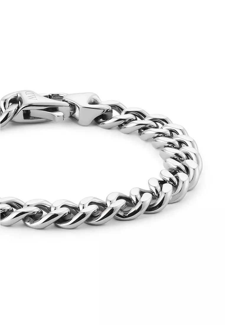 Ellipse Cuban Chain Bracelet Silver Unisex Bracelet for women and men stainless steel crystal Bracelet DW Official Authentic Original