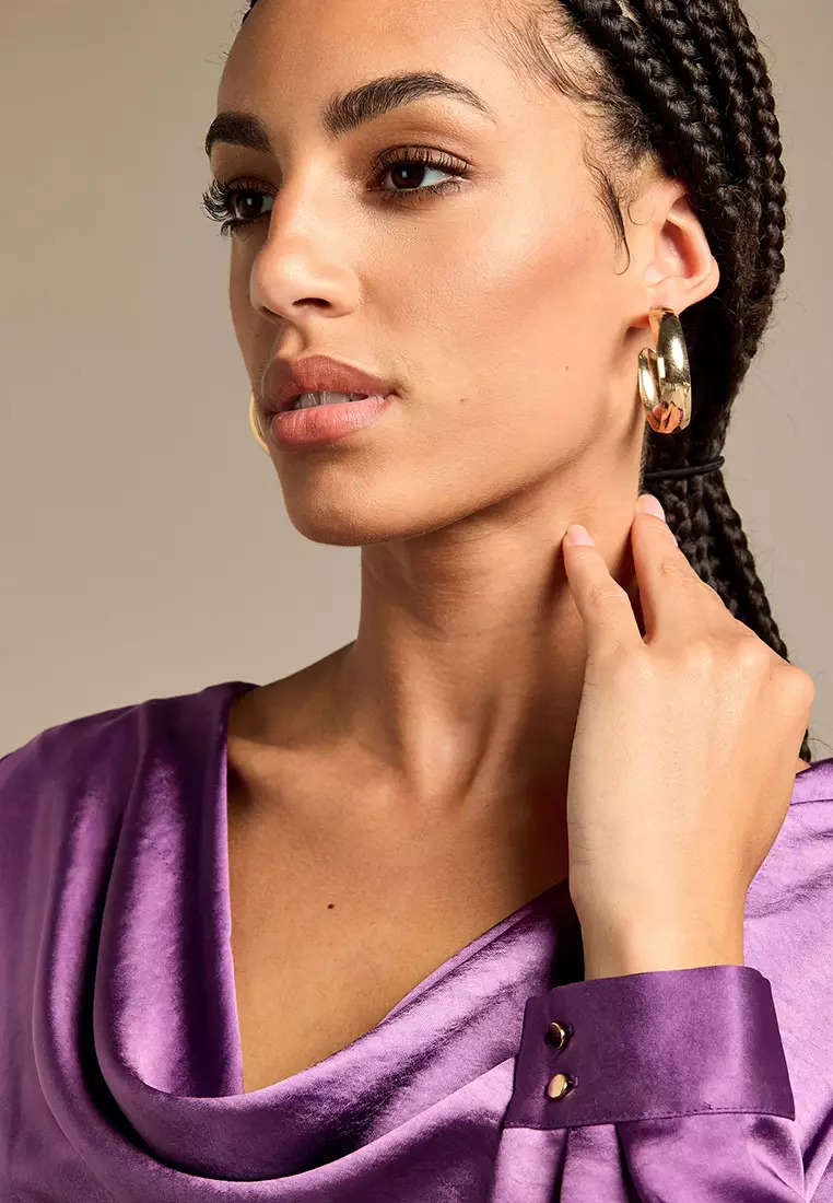 Scarlet Satin Cowl Neck Top