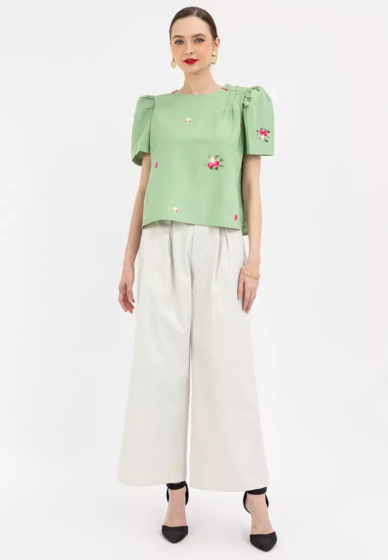 AMIHAN Filipiniana Side Pleated Blouse