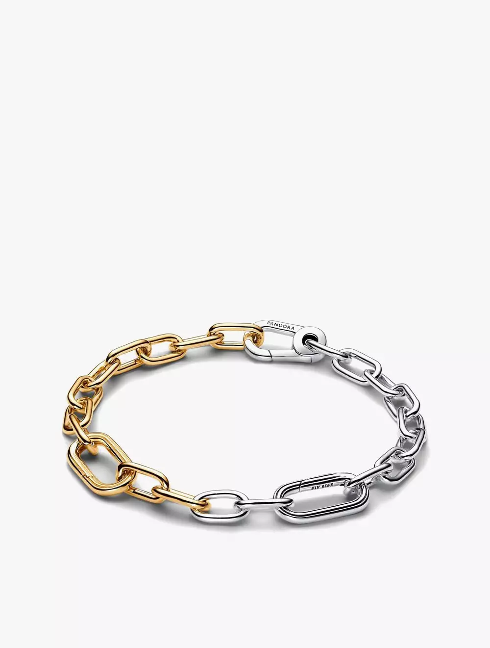 Sterling silver and 14k gold-plated link bracelet