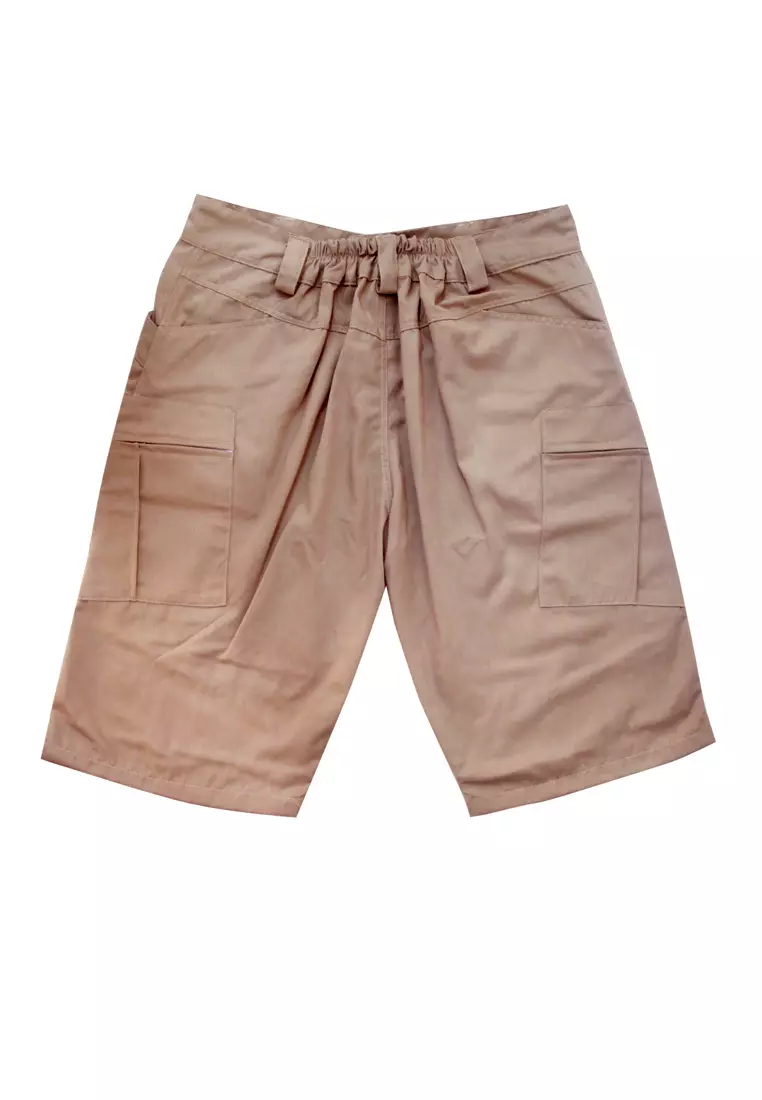 Two Mix Celana Pendek Cargo Dewasa Pria Bahan Katun 4168 Coklat Tua