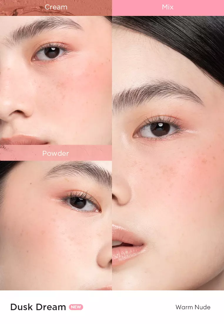 daydream dual blush palette cream+powder - dusk dream