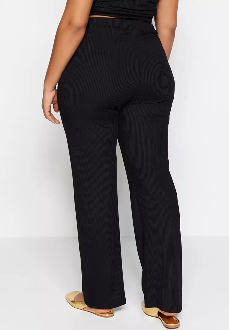 Plus Size Wide Leg Knit Pants