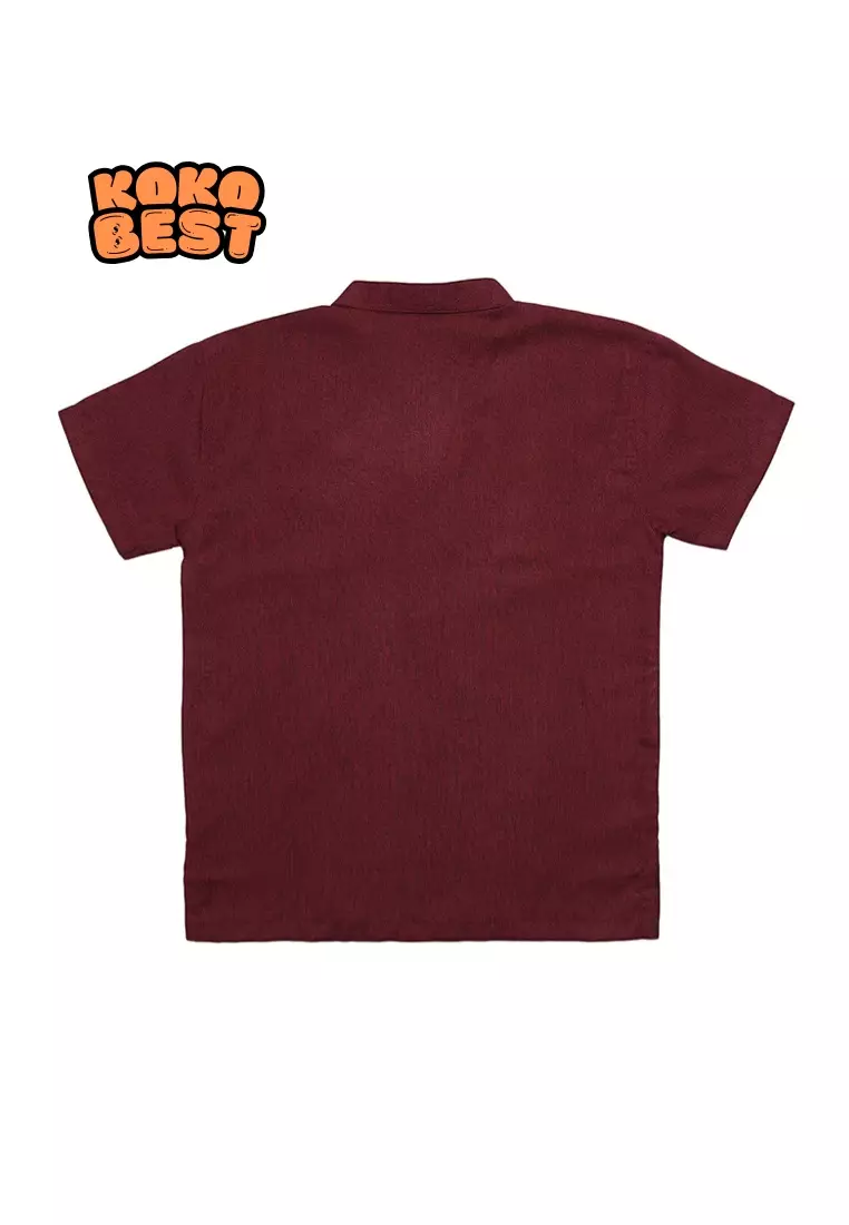 Baju Koko Lengan Pendek Best Ultra Maroon