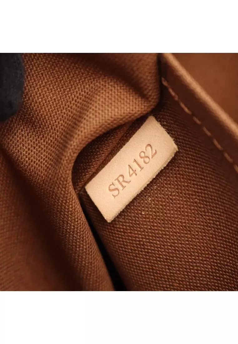 Pre-Loved Louis Vuitton Palermo PM monogram Handbag PVC leather Brown 2WAY