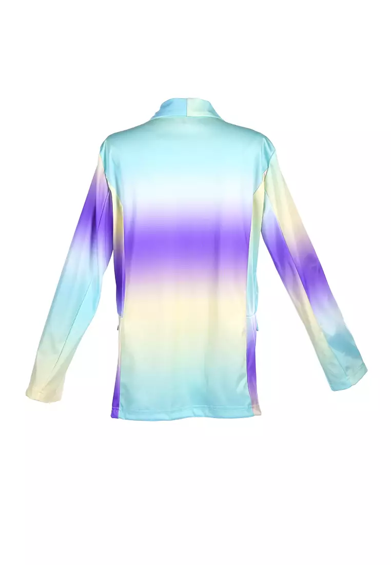 Blazer Semi Kasual Sablon Ungu Glasir