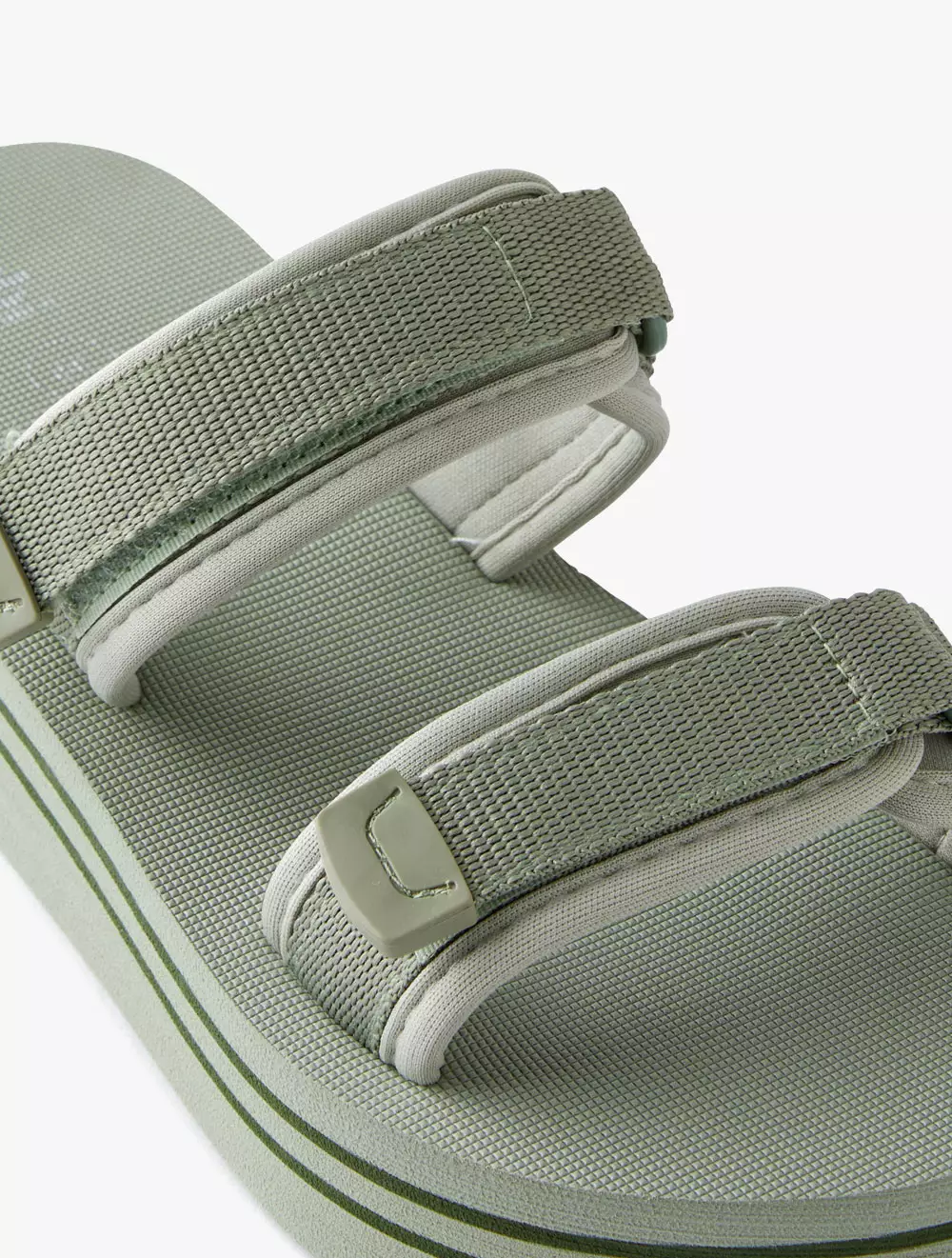 FRANKIE DOUBLE STRAP SLIDE - Sage