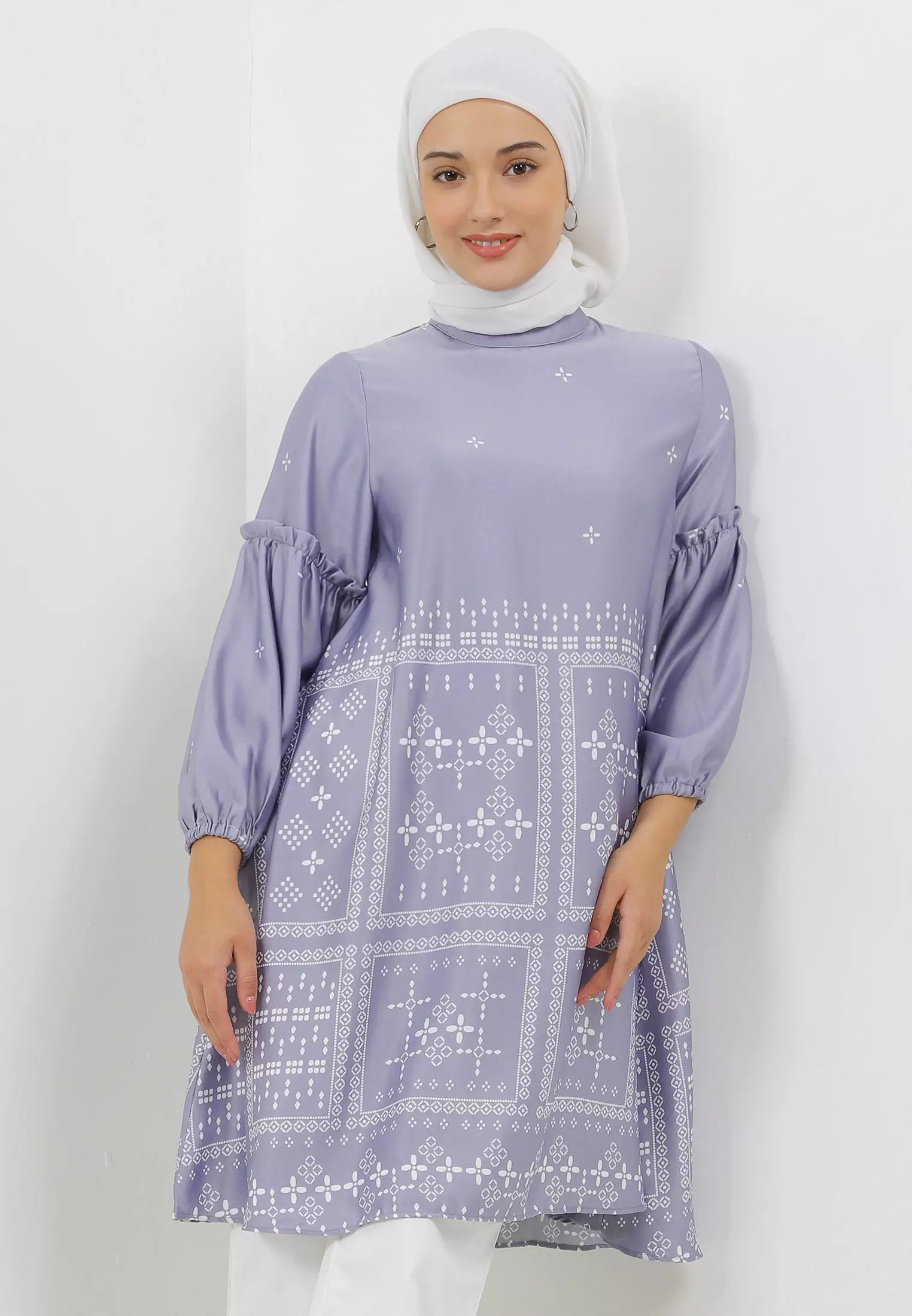 MFMW Federica Tunik Purple Motif Etnik