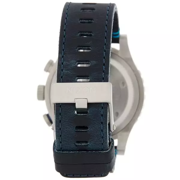 NIXON 48-20 CHRONO LEATHER DARK BLUE