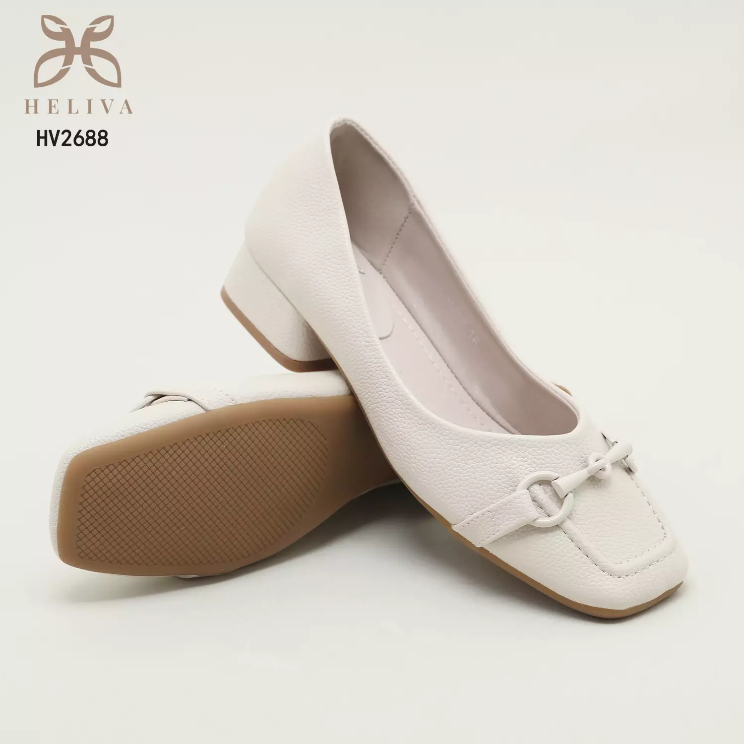 Heliva Zaskia Mid Block Heels Office Ladies Square Toe