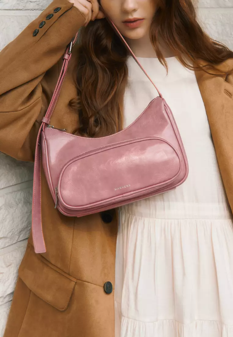 ELLEN Vegan Leather Crossbody Bag Pink