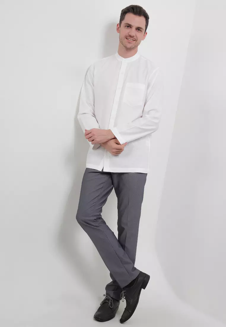 Padma Nara Putih Lengan Panjang Baju Koko