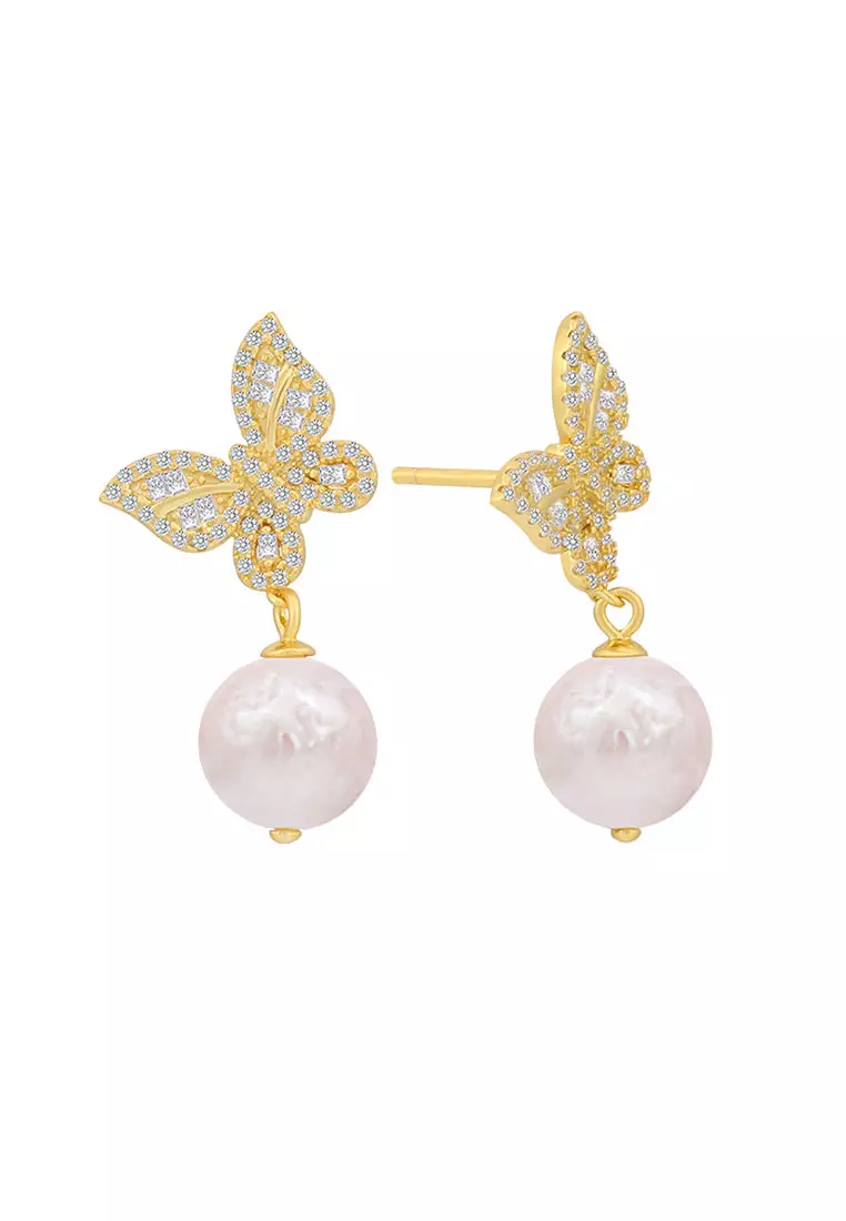 Collana di perle d'acqua dolce con ali d'angelo WPJ1022_voghion.com