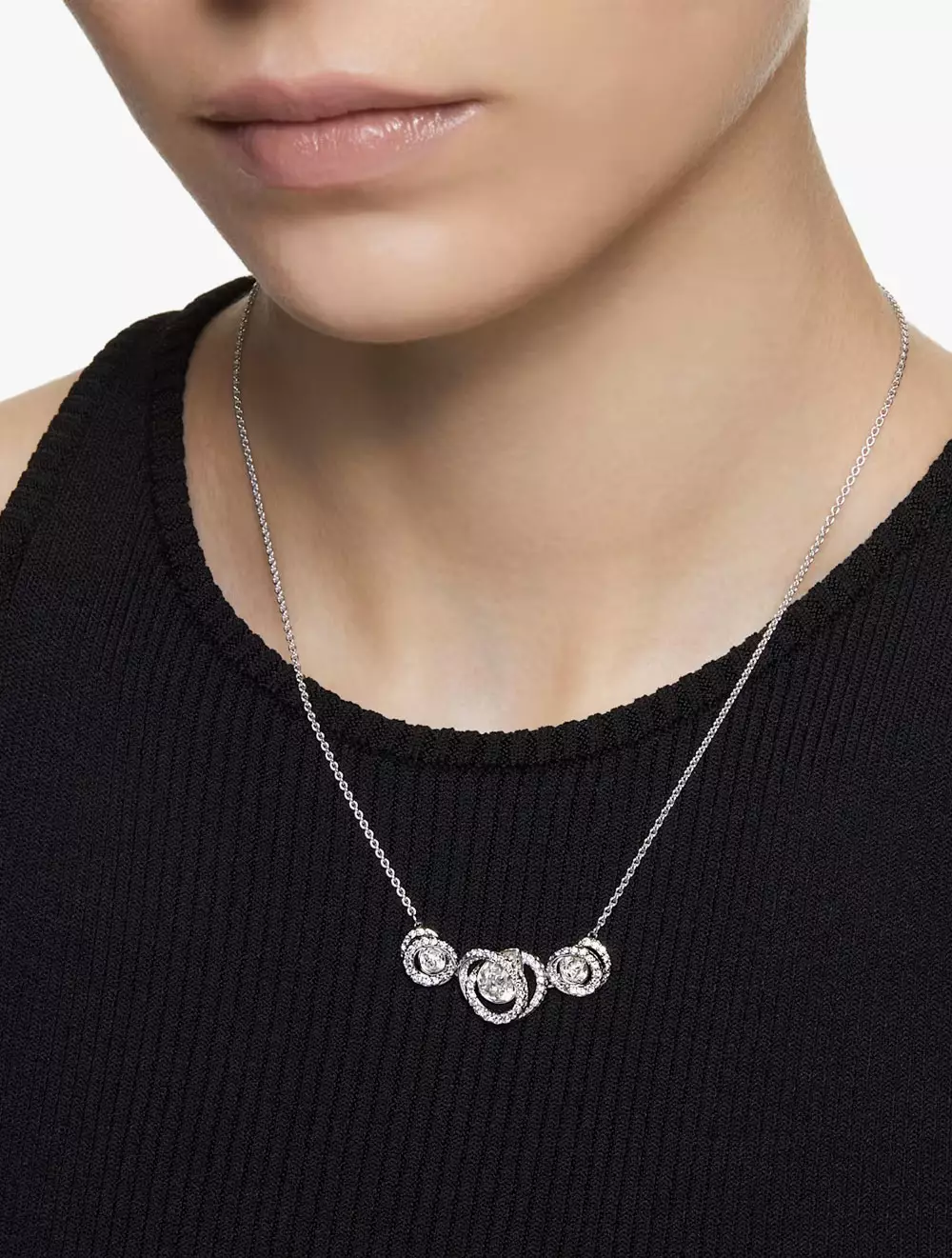 Generation Necklace, White, Rhodium Plated - White