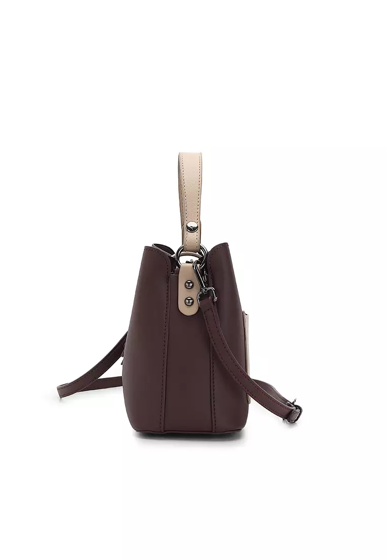 Women's Top Handle Bag / Sling Bag / Crossbody Bag - Dark Brown