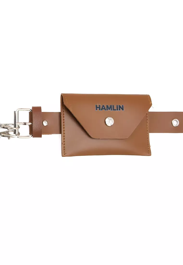 Imani Ikat Pinggang Wanita with Mini Wallet Multifunction Material Leather ORIGINAL - Brown