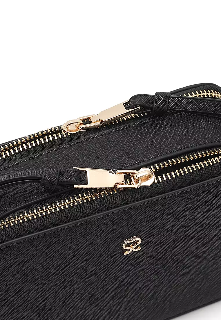 Women's Top Handle Bag / Sling Bag / Crossbody Bag / Shoulder Bag - All Black