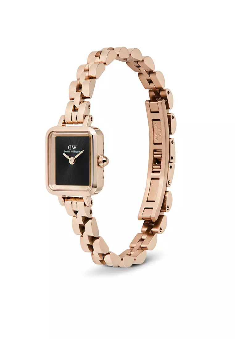 Quadro Mini Arch 3-Link Onyx Sunray Rose Gold Women Watch stainless steel watch DW Official Authentic Original
