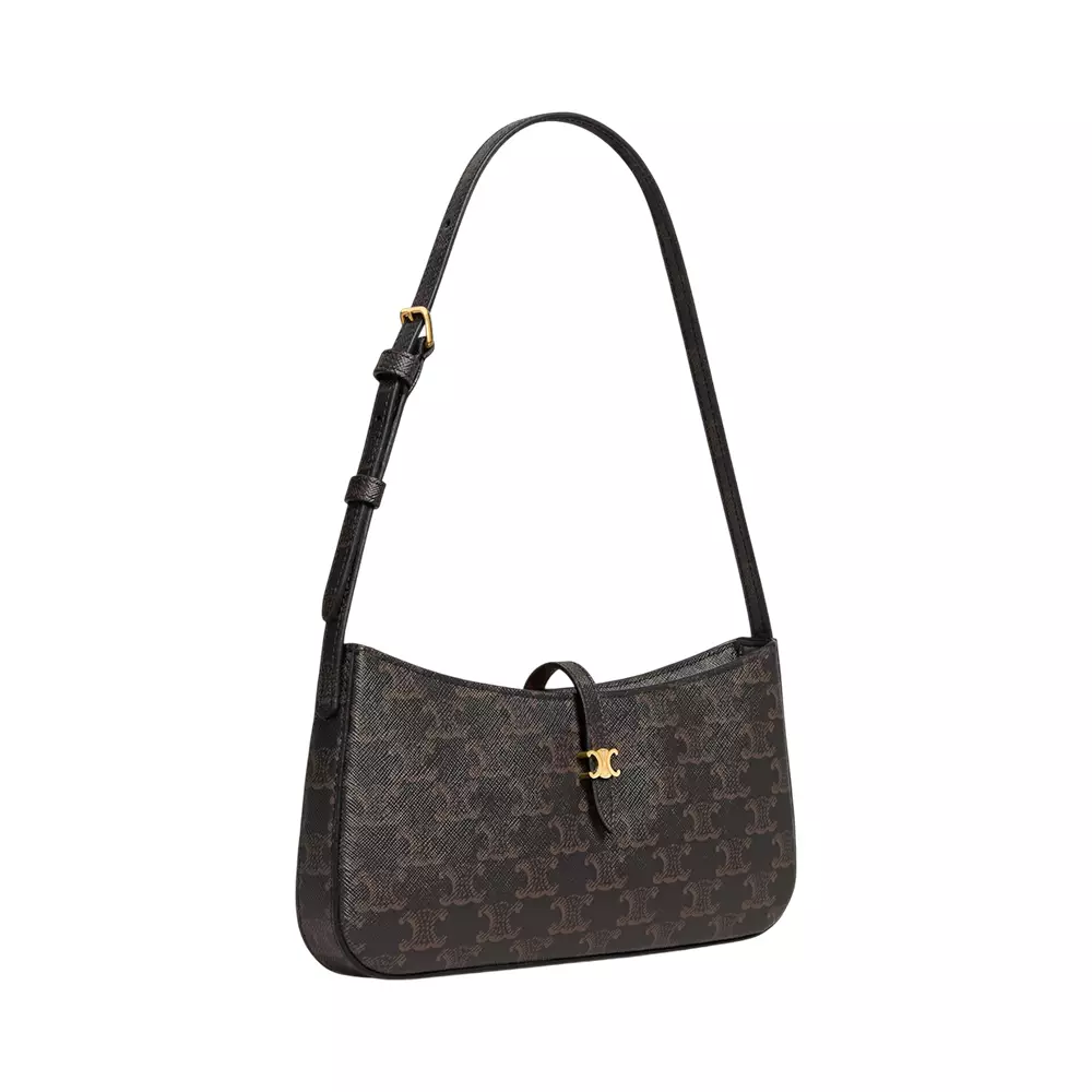 Tina Shoulder Bag Triomphe Canvas Black
