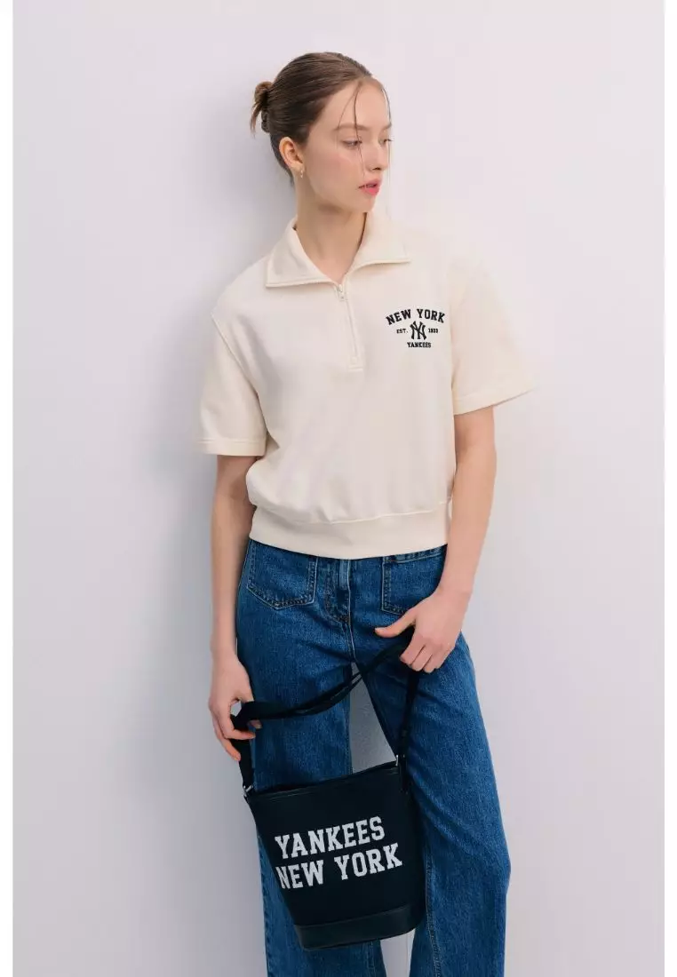 VARSITY JACQUARD CANVAS BUCKET BAG NEW YORK YANKEES