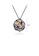 Glamorousky silver 925 Sterling Silver Plated Black Fashion Temperament Golden Flower Butterfly Pendant with Garnet and Necklace A5228AC8A4792BGS_2