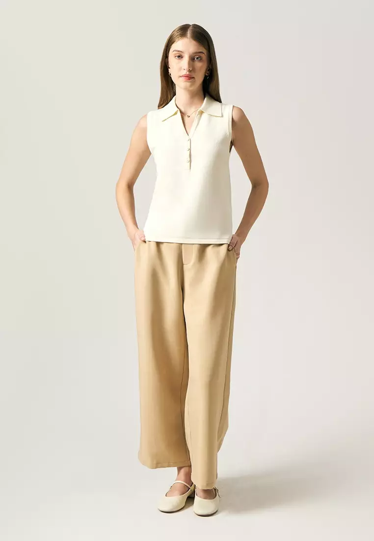 Y-Neck Sleeveless Polo