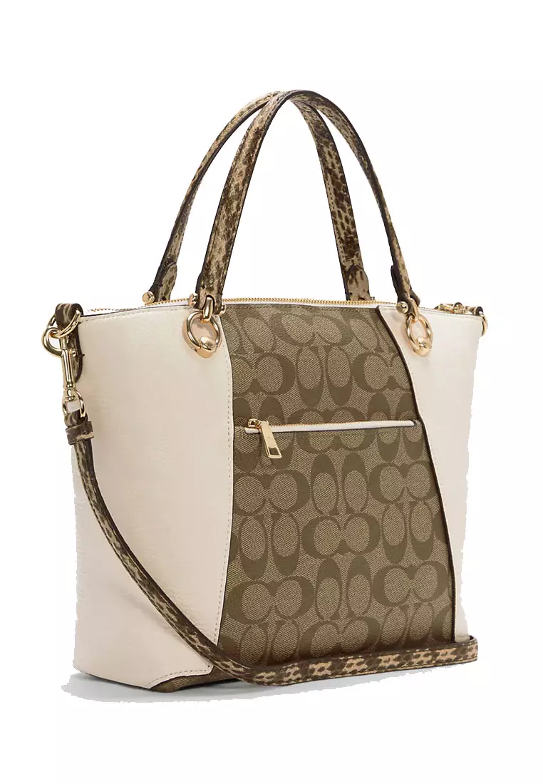 Kacey satchel in colorblock signature canvas clearance