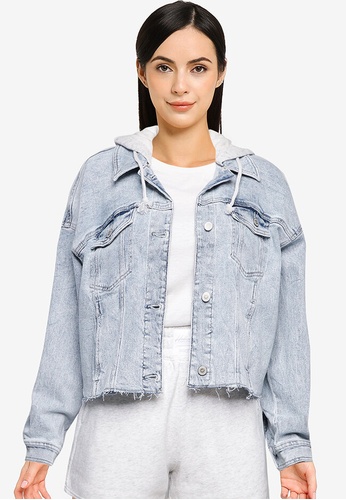 Cropped denim jacket hollister online